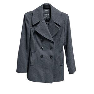 Jones New York Gray Wool Double Breasted Pea Coat Size 6